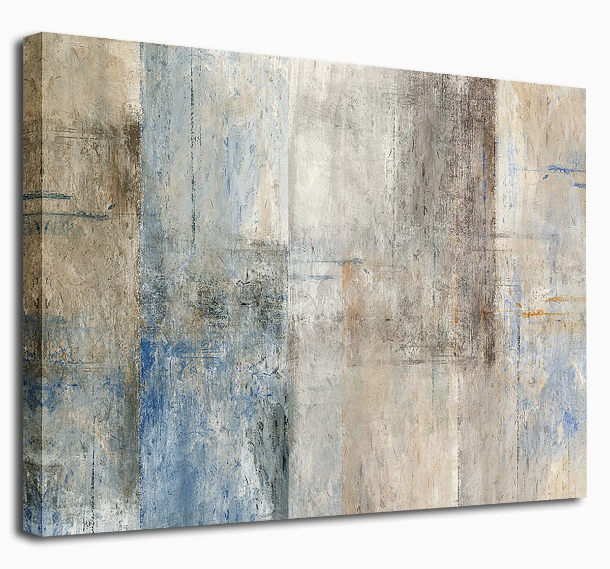 yearainn Large Abstract Canvas Wall Art for Living Room Wall Decor Brown Abstract Canvas Prints Artwork Blue Abstract Canvas Pictures for Bedroom Home Office Wall Decorations Ready to Hang 30" X 40"