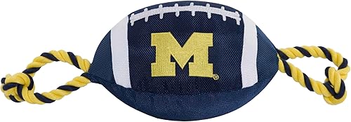 Pets First NCAA Michigan Wolverines - Juguete de fútbol americano para perro, materiales de nailon de alta calidad, cuerdas de tracción fuertes,