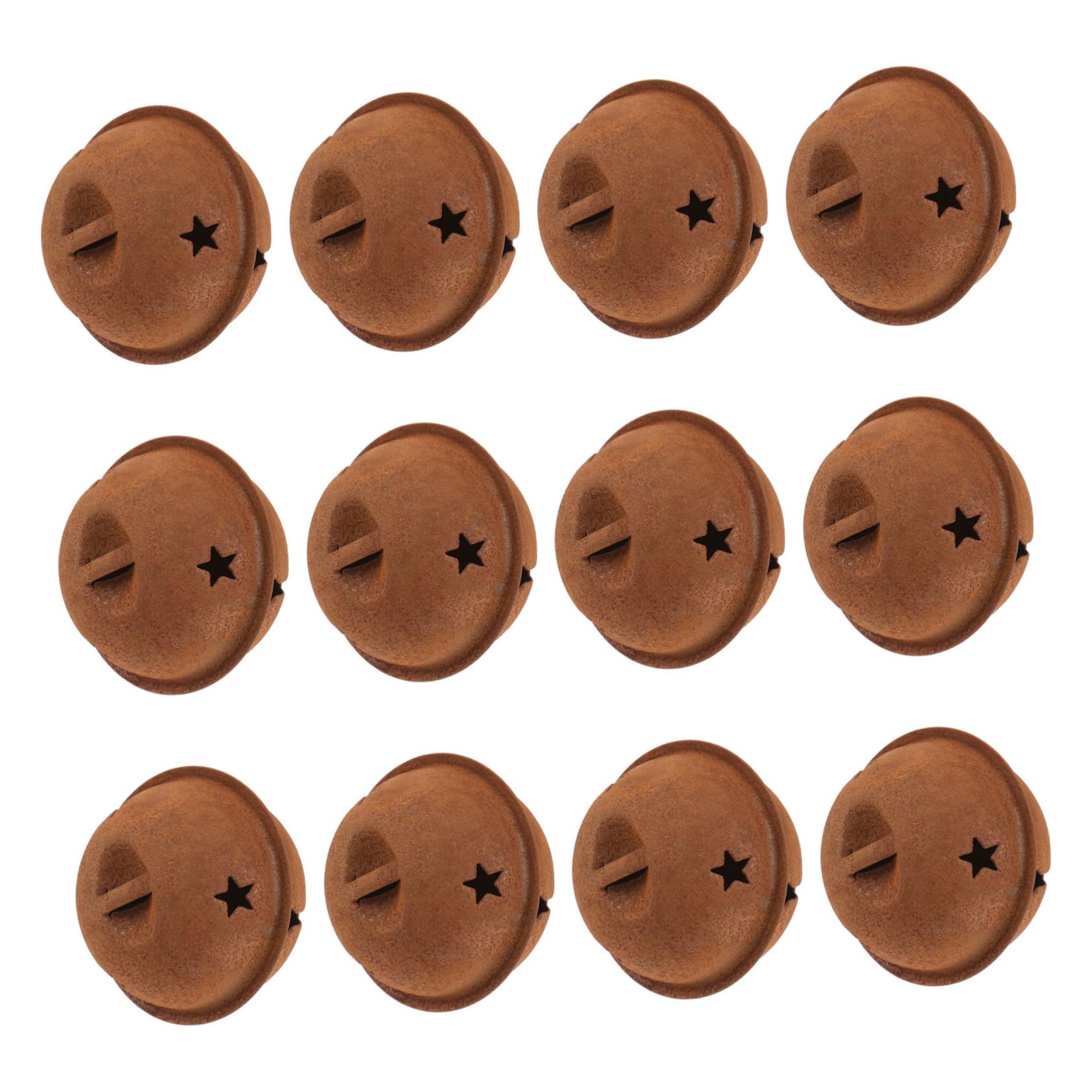 12 Piezas Campanas Metálicas Oxidadas con Recorte de Campanas Pequeñas para Manualidades Navideñas Decoración Árbol de Navidad Vintage Sonido