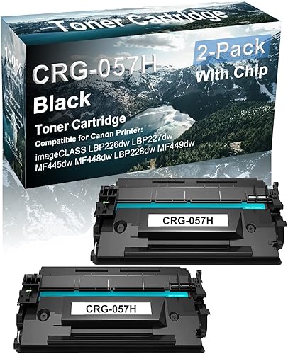 Paquete de 2 cartuchos de impresora láser compatibles (alto rendimiento) de repuesto para Canon CRG-057H cartucho de imágenes uso para impresora