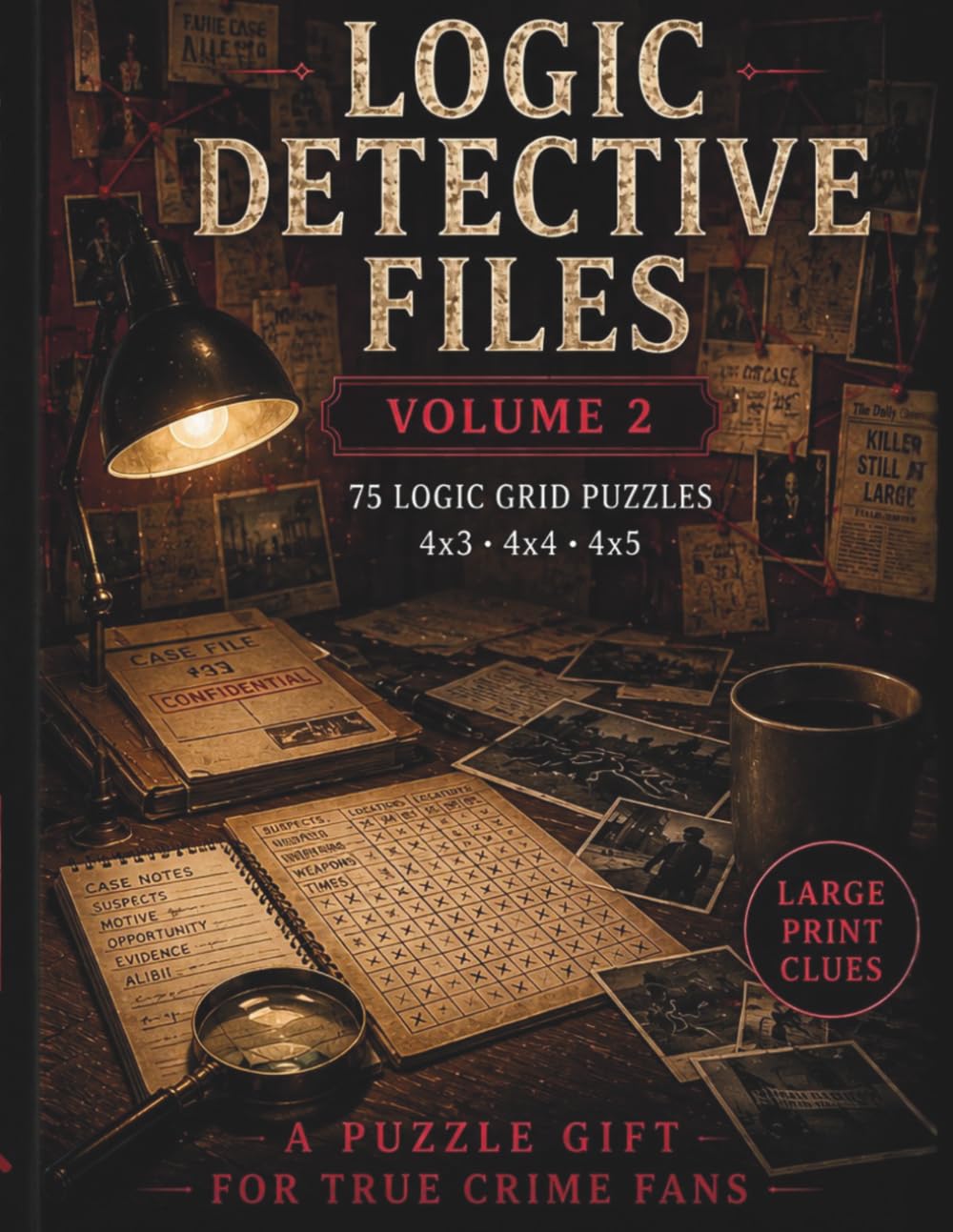 Logic Detective Files - 2: 75 Logic Grid Puzzles with Large Print Clues | A Puzzle Gift for True Crime Fans (Logic Detective Files Solve cases. Follow clues. Think like a detective.)