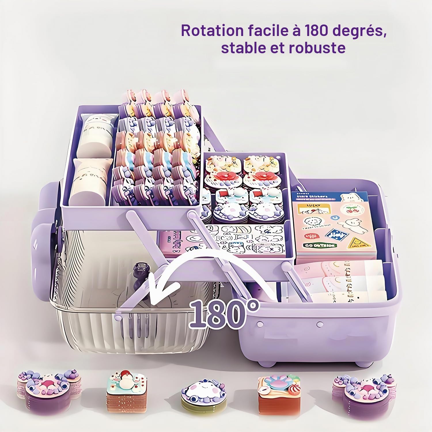 Boîte De Stockage Pour Artisanat, Organisateur D'Accessoires Pour Cheveux, Jolie Boîte à Bijoux Pour Fille, Boîte De Rangement Pour Accessoires De Cheveux, pour Accessoires De Cheveux (violet)