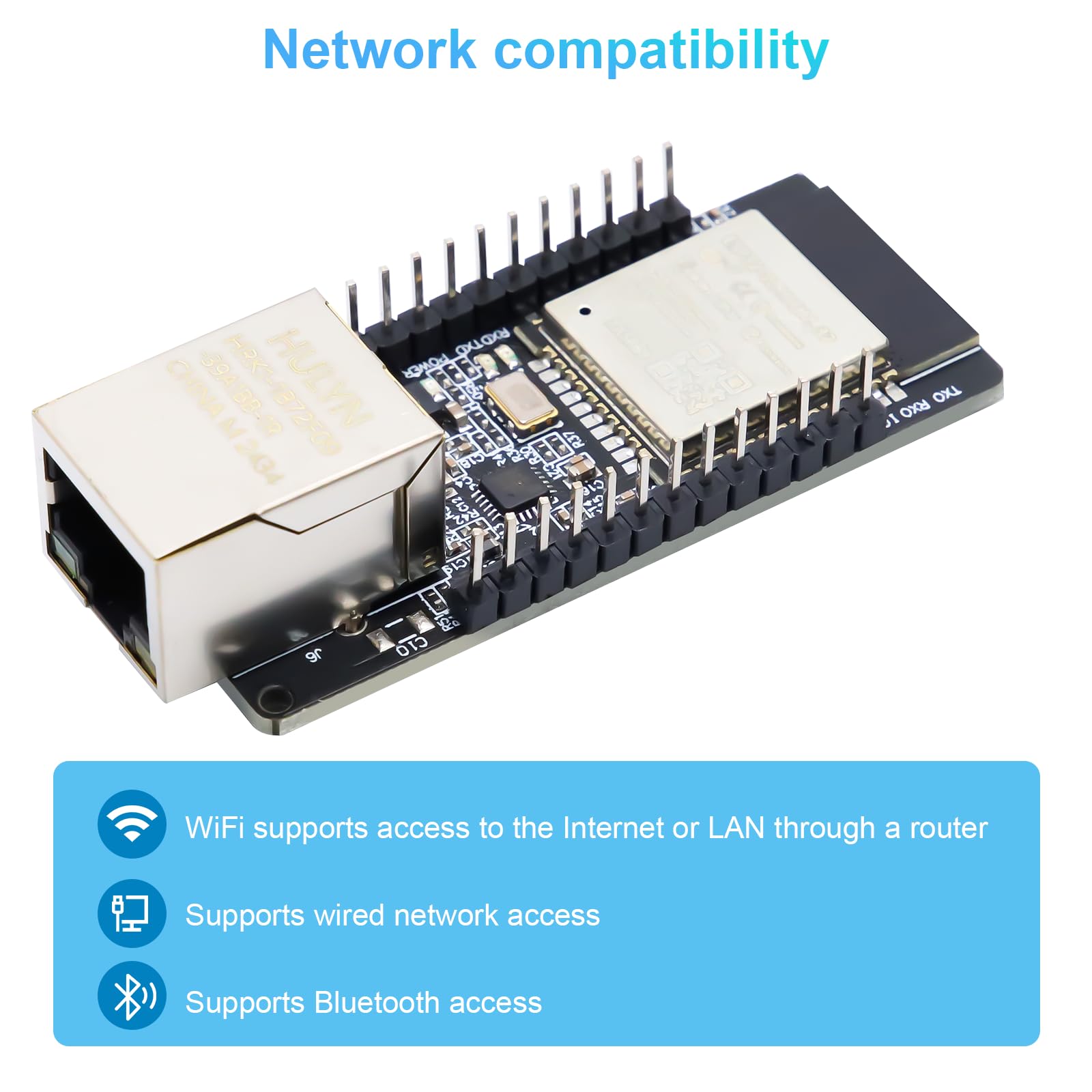 3 pezzi WT32-ETH01 ESP32 ethernet porta seriale integrata Bluetooth + modulo WiFi Combo Gateway