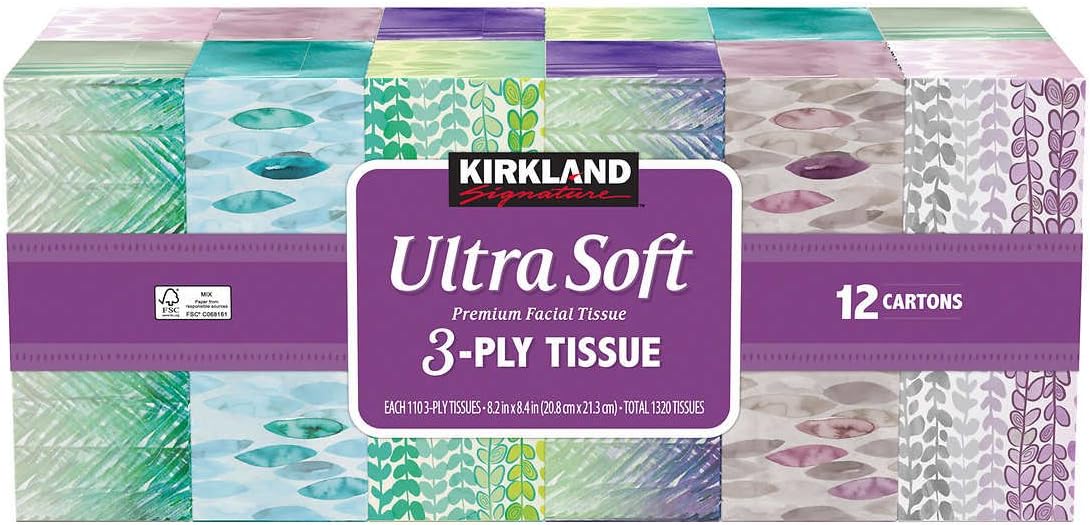 Kirkland Signature Facial Tissue, 3Ply, 84 Count (12 Pack