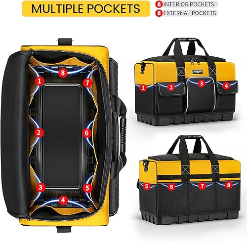 Miniatura 3 de Bolsa de herramientas, organizadores de herramientas de 18 pulgadas, bolsa de herramientas grande de 600 denier para bricolaje y almacenamiento de