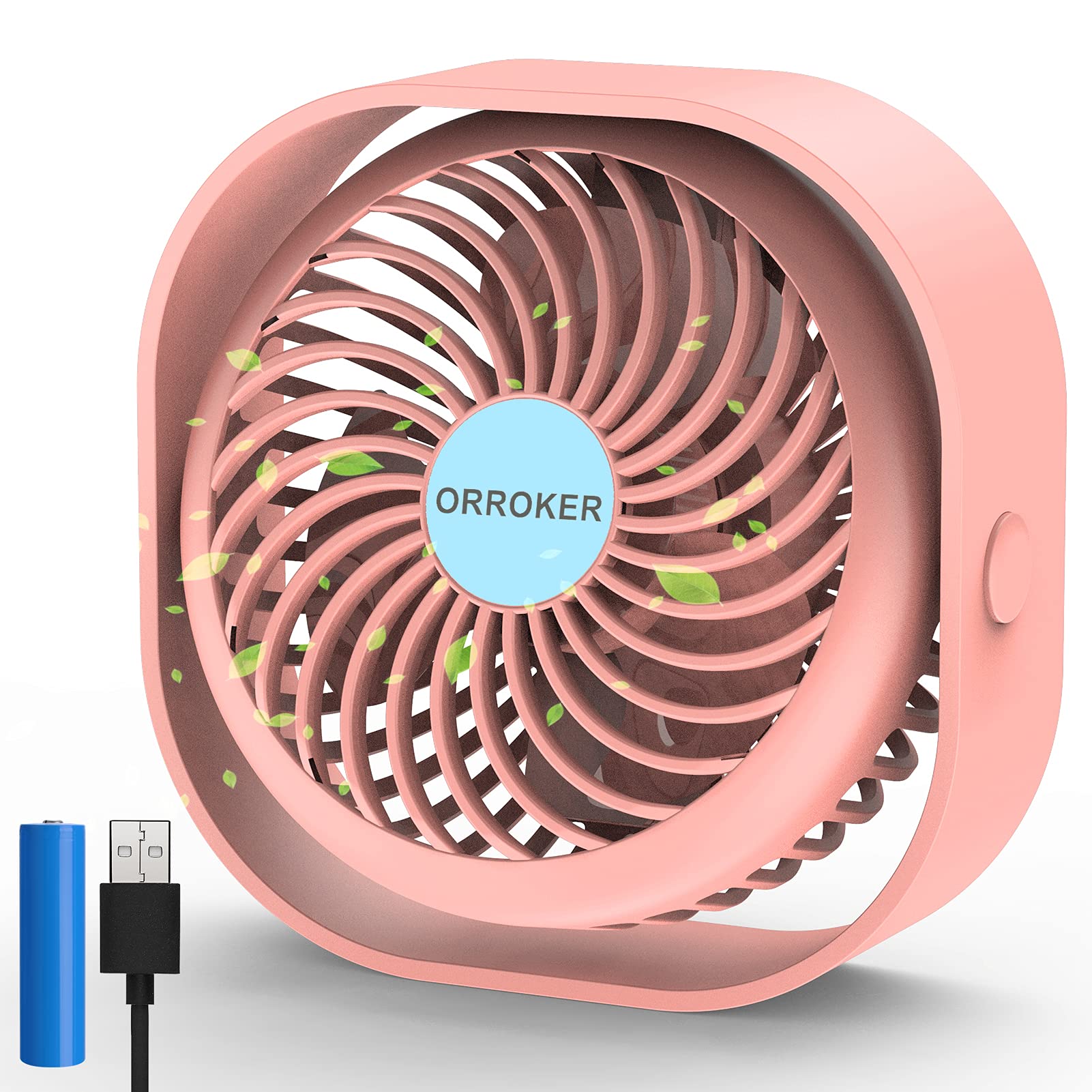 Small USB Desk Fan,Rechargeable Battery Operated Fan with Strong Airflow, 3 Speeds Quiet Portable Mini Fan for Office,Table, Home, Tent, Travel and Bedroom (B098Q26421) Amazon Price History, Amazon Price Tracker