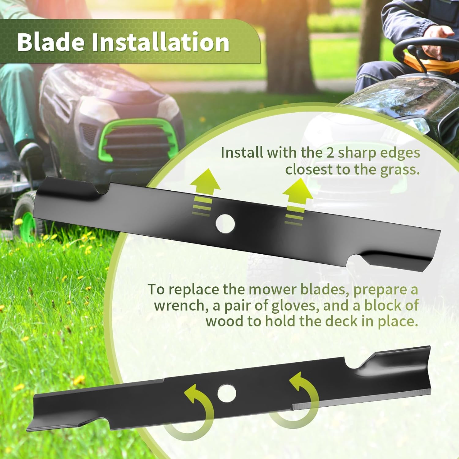 Keycci 103-6403 Hi Lift Mower Blade Compatibles with Ex Mark L Azer Z 60 Inch Deck, 103-6403-S Heavy Duty Mower Blade for Ex Mark L Azer Z XP AS XS E-Series S-Series, 3 Pack