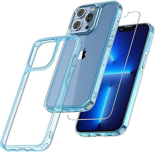 TAURI Funda para iPhone 13 Pro Max, [no amarillenta] [protección contra caídas de grado militar] Funda a prueba de golpes para iPhone 13 Pro Max de