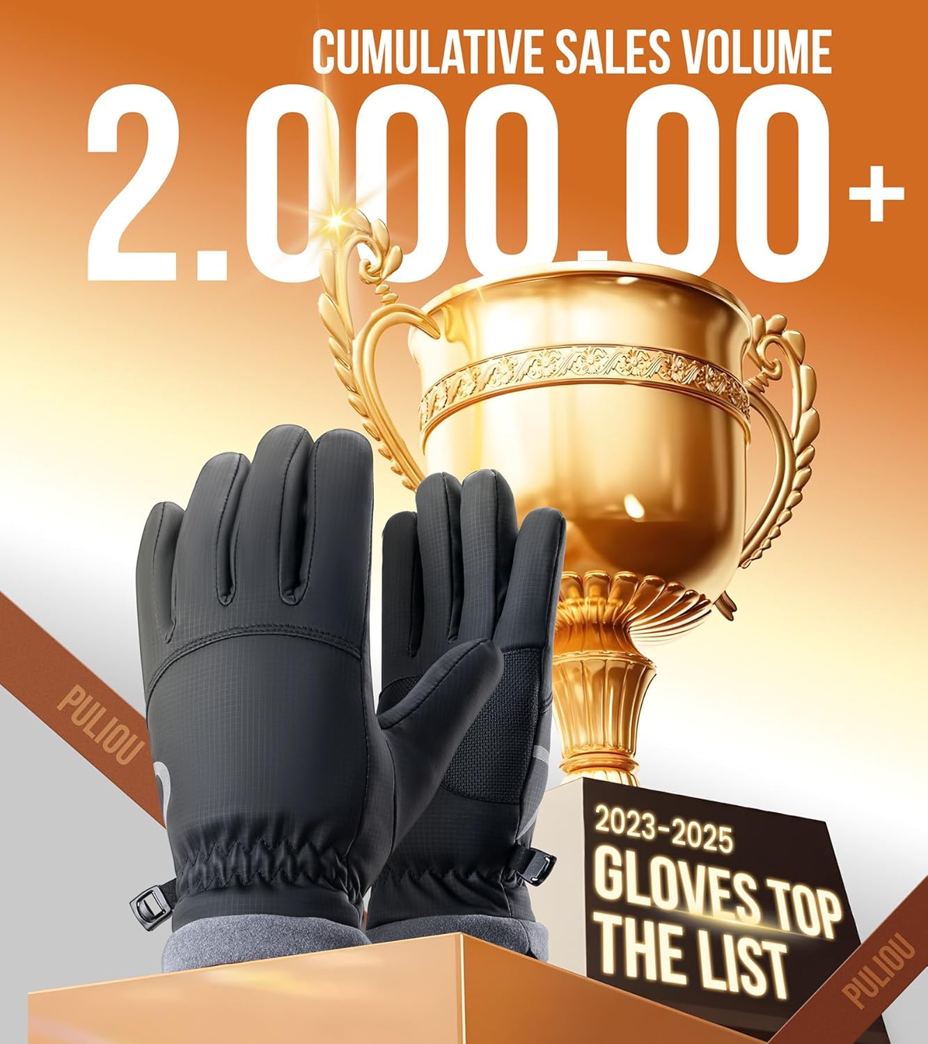 PULIOU Winter Waterproof Thermal Gloves for Men Women, Cold Weather Windproof Ski Snow Gloves with Touchscreen Fingers for Running Cycling Hiking Driving - Image 5