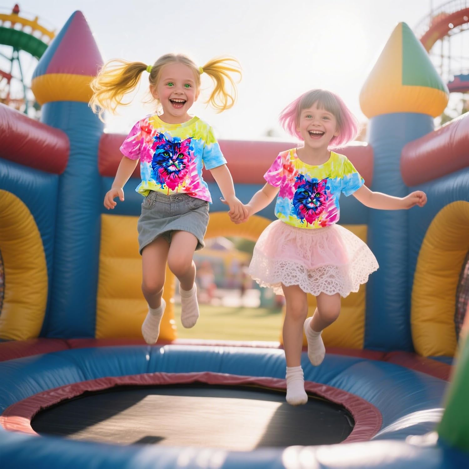 SunFoucs Girls Kids Shirts Size 5-12 Tie Dye Casual Tshirt Short Sleeve Crewneck Tee Top - Image 5