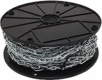 Forney 70421 3mm Double Loop Chain 100 ft Zinc Plated - Flexible Utility Chain for Home, Farm & Light Industrial Use