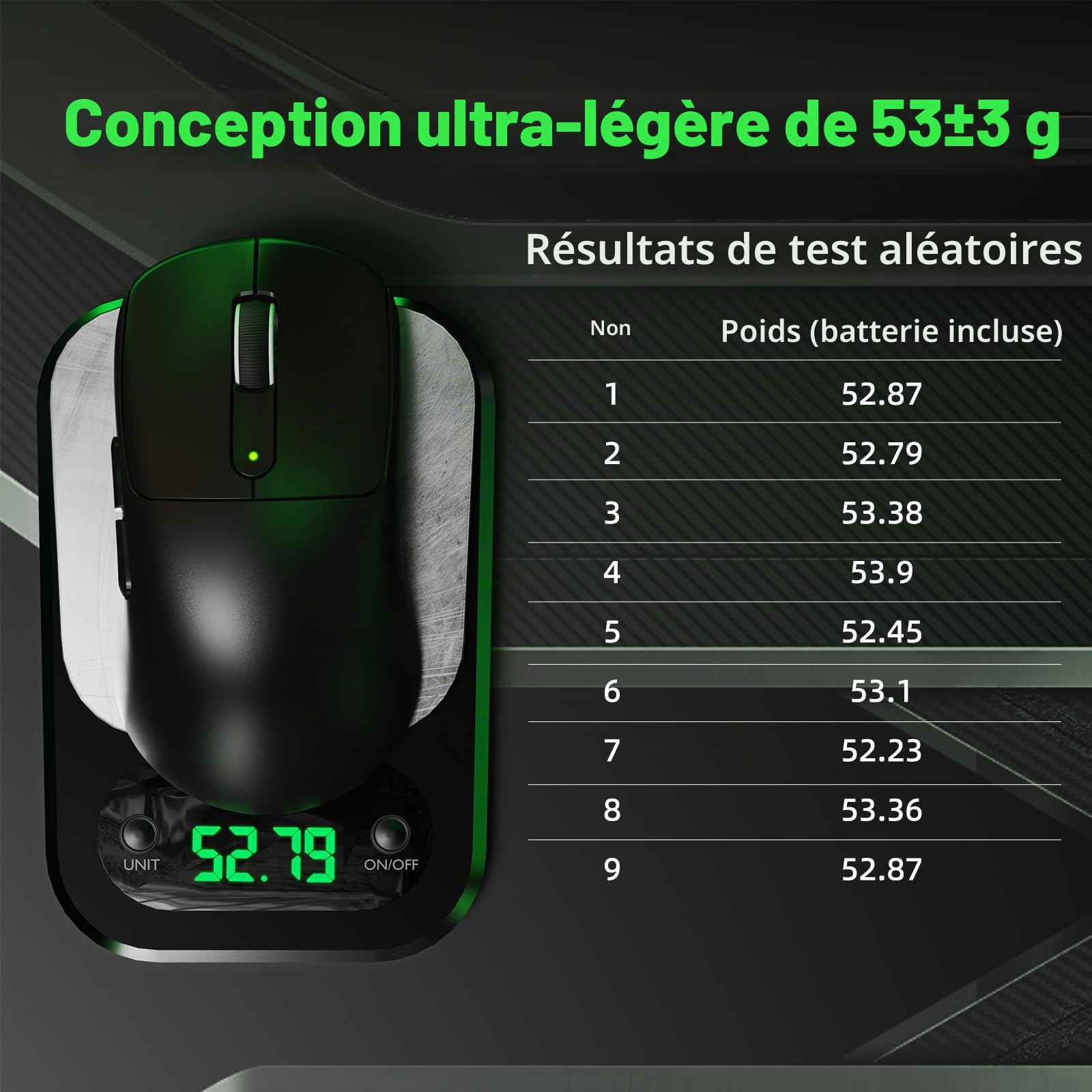 ATTACK SHARK V5 Souris Gamer sans Fil, 53g, Interrupteurs Optiques, Puce Nordic 52840, Capteur PAW3950MAX, Récepteur 8KHz LED, 20000 FPS, 42000 DPI, BT/2.4GHz/Filaire, 500mAh (Noir)