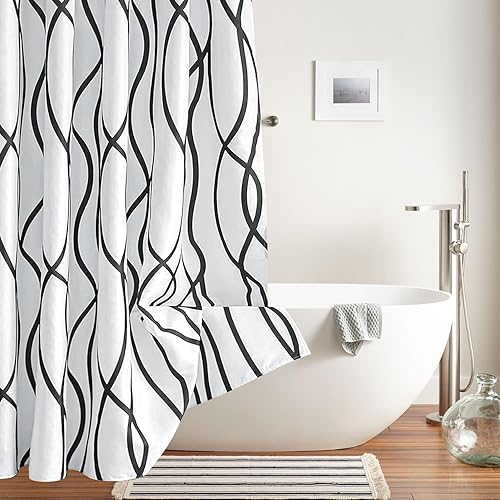 Miniatura 8 de Biscaynebay Cortina de baño de tejido texturizado con estampado dinámico