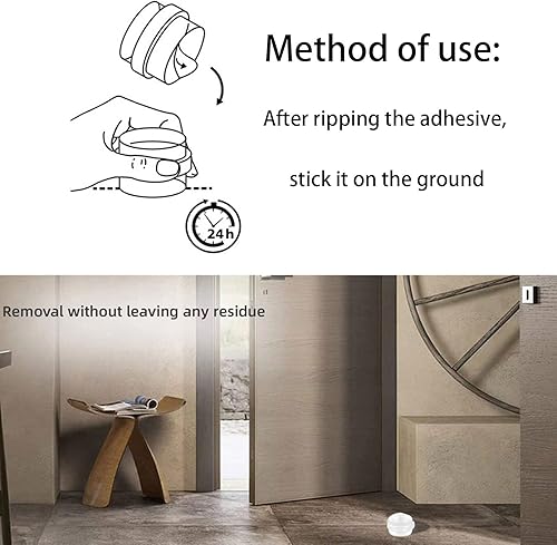 Miniatura 5 de Tope de puerta de acrílico transparente, 4 piezas autoadhesivo, sin taladro, protector de pared para puerta, pequeño tapón de puerta para proteger