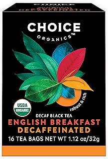 Choice Organics - Organic Decaffeinated English Breakfast Tea (1 Pack) - Fair Trade - Compostable - 16 Organic Black Tea Bags