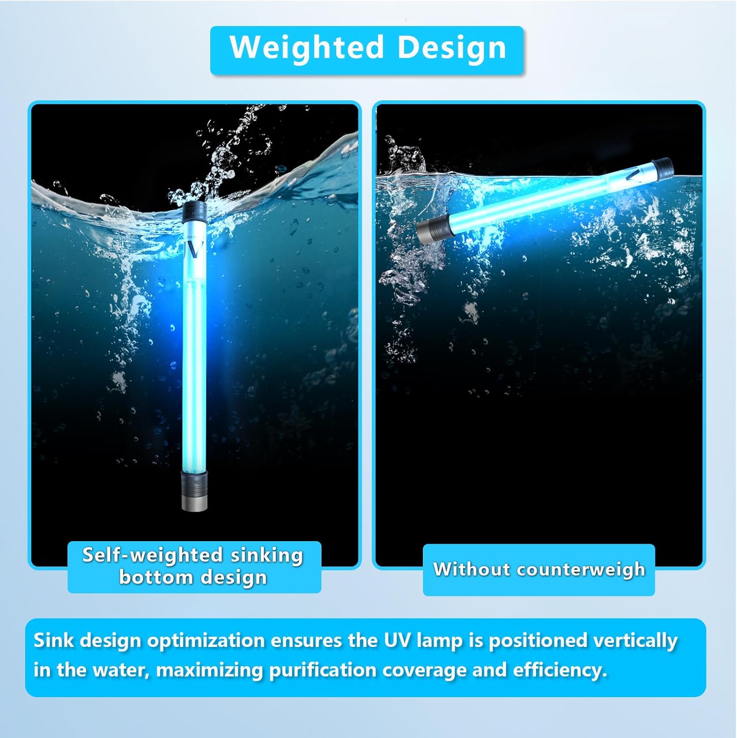 100W Aquarium UV Light for 1000-10000 Gallon, UV Pond Water Clarifier for Koi Pond, Swimming Pool, Spa, Large Fish Tank, Cold Plunge UV Light for Pond Algae Control