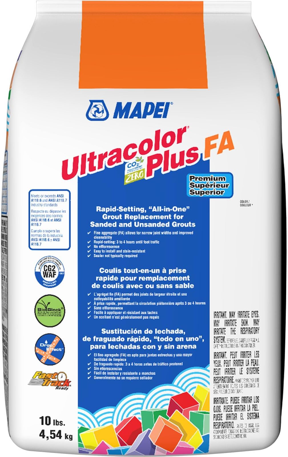 Ultracolor Plus FA Rapid-Setting, “All-in-One” Grout Replacement for Sanded and Unsanded Grouts Deep Ocean 10 lb.Bag