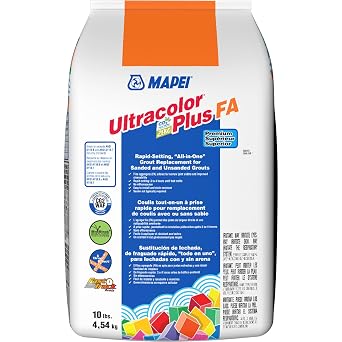 MAPEI Ultracolor Plus FA Rapid-Setting, All-in-One Grout Replacement for Sanded and Unsanded Grouts Deep Ocean 10 lb.Bag