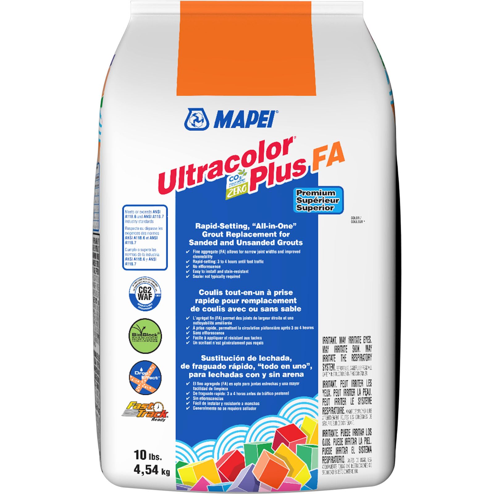 Ultracolor Plus FA Rapid-Setting, “All-in-One” Grout Replacement for Sanded and Unsanded Grouts Deep Ocean 10 lb.Bag