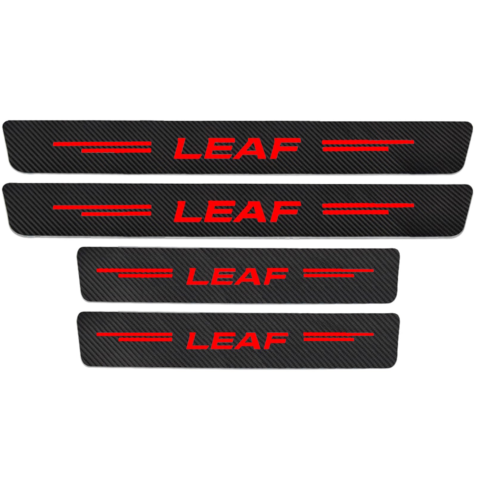 Symilov Car Door Sill Protector for Nis-san LEAF 2010-2024, 4Pcs Anti Scratch Carbon Fiber Threshold Edge Entry Guard Stickers Kick Plates Styling Accessories,Red