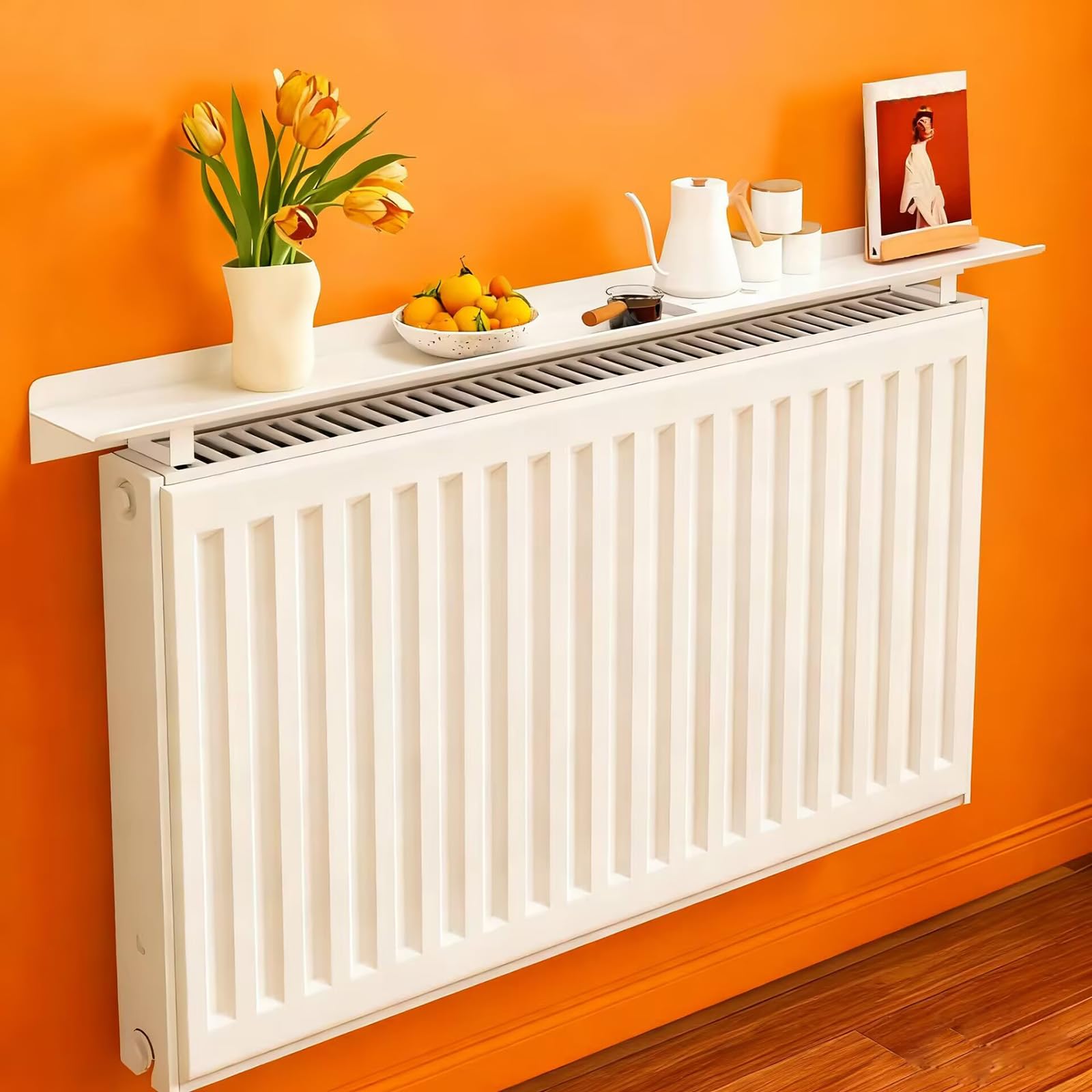 Étagère blanche pour radiateur 203,2 cm support supérieur chic