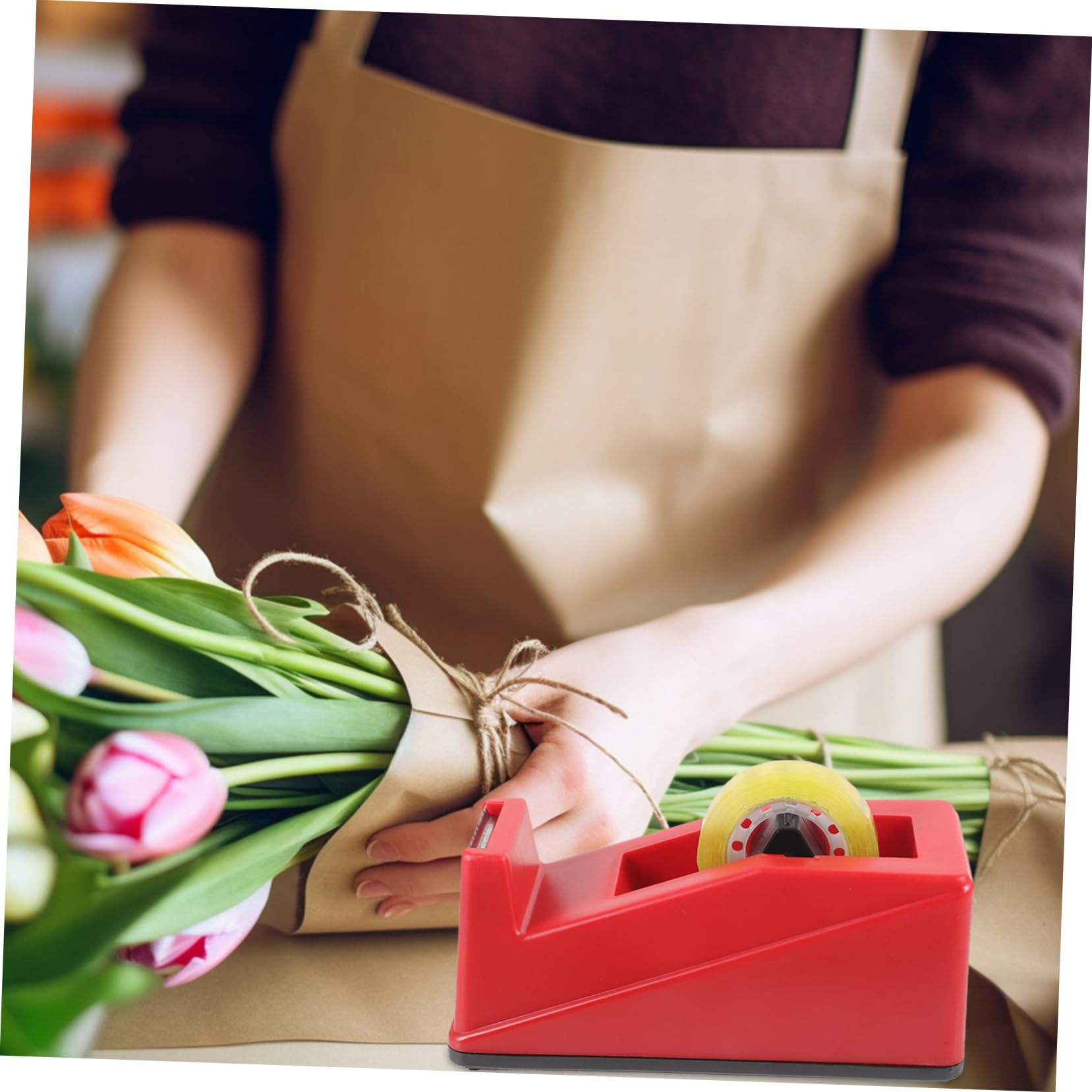 Operitacx 3 Set Base in Nastro Floreale Ghirlanda Arredamento Decalcomania Kit Nastro imballaggio Nastro da imballaggio distributore di Nastro Adesivo Avvolgere Il Gambo del Bouquet plastica