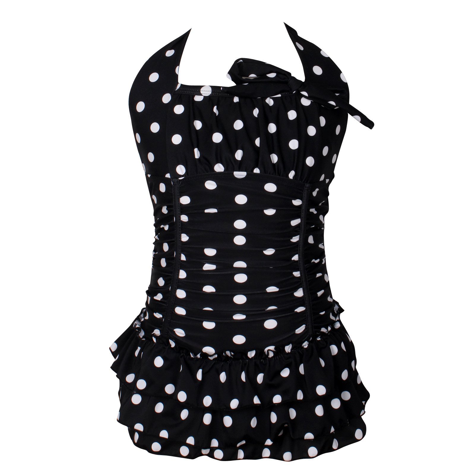 qyqkfly Polka Dot Girls Kids Bathing Suits Adjustable Swimsuits (FBA)
