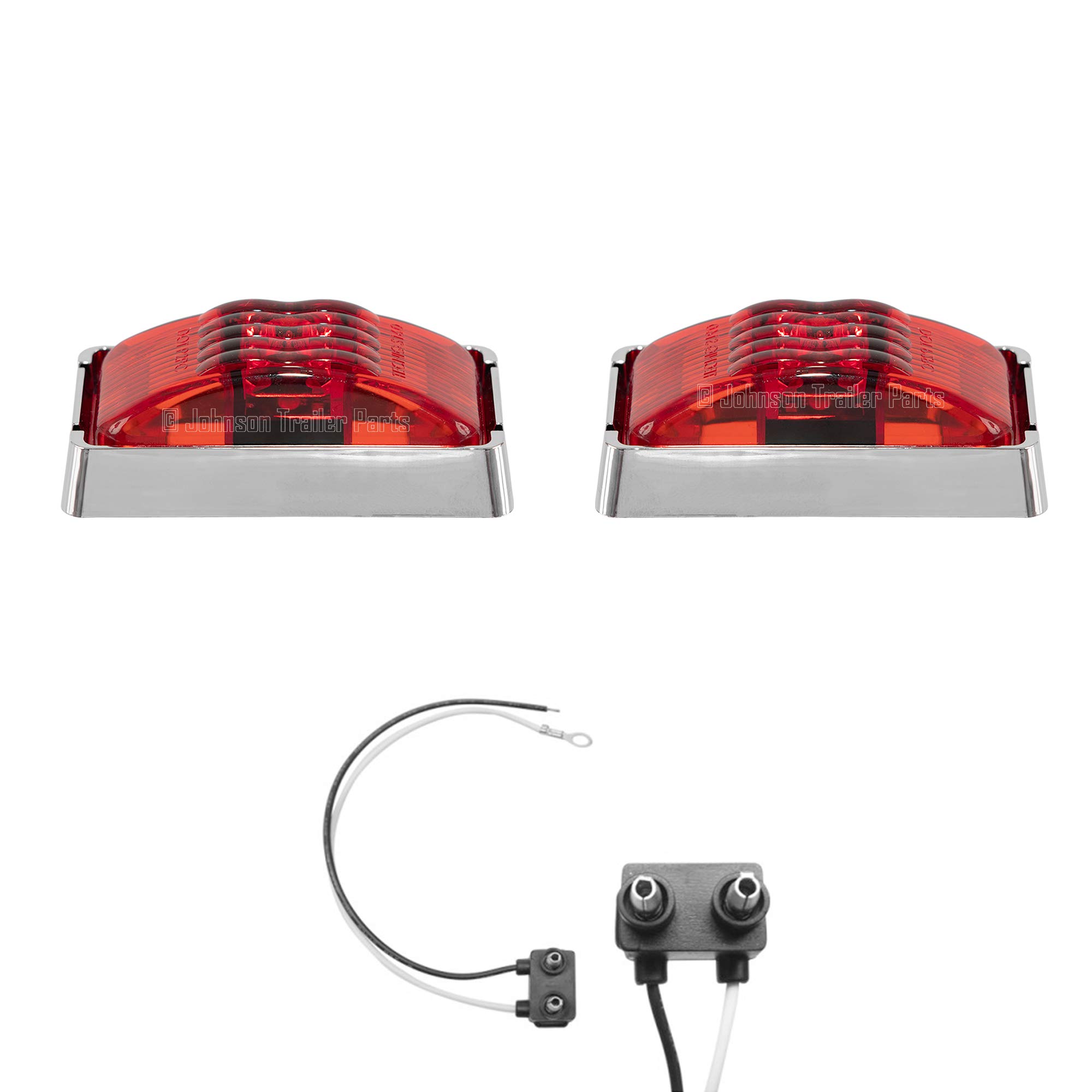 (2 Pack) 2.5" Tecniq LED Clearance Side Marker Lighting Kits (Red)
