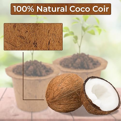 Miniatura 3 de UBICON Macetas de primera calidad para principiantes, 100% naturales, resistentes y transpirables, aptas para trasplantes para un crecimiento