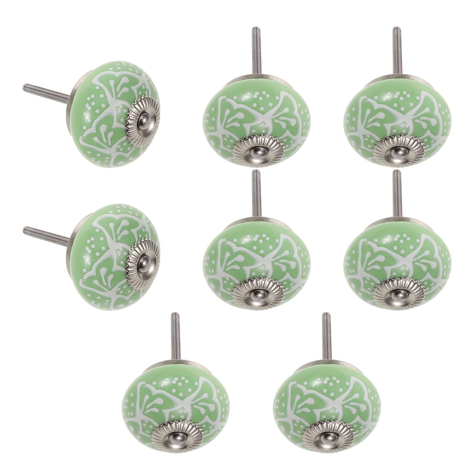 Yardenfun 10 Pomelli in Ceramica Verde per Mobili da Cucina e Cassettiere Manopole Rotonde con Viti per Armadi e Cassetti Set da 10 Pezzi per Rinnovo Facile e Decorativo di Mobili
