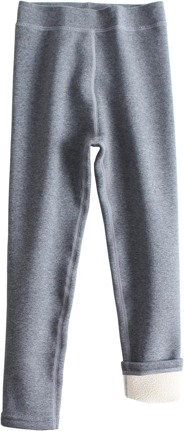 Looching Baby Toddler Girls Winter Fleece Lined Leggings Warm Full Length Pants Basic Cotton Thick Tights 1 Pack - Image 3