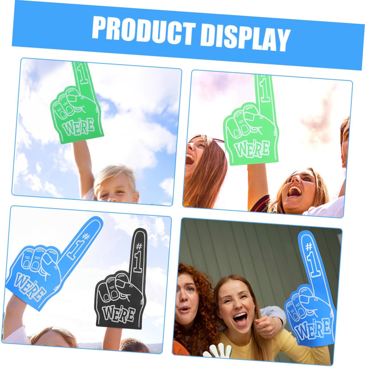 6pcs EVA Cheerleading Foam Finger Sleeves for Sports Events
