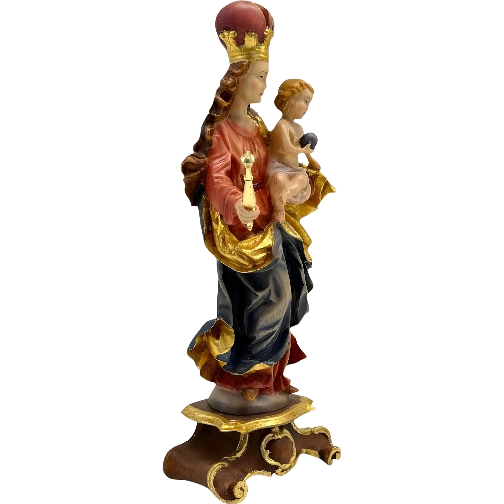 Dolfi | Madonna z Bawarii z drewna 36 cm | Naturalne drewno w Val Gardena | Figurka szopka