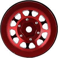 Vista 5 de INJORA Llantas de rueda 1.0 RC Metal Beadlock Ruedas para AX24 1/18 TRX4M All 1/24 Escala Axial SCX24 Deadbolt RC Crawler Accesorios de Rojo