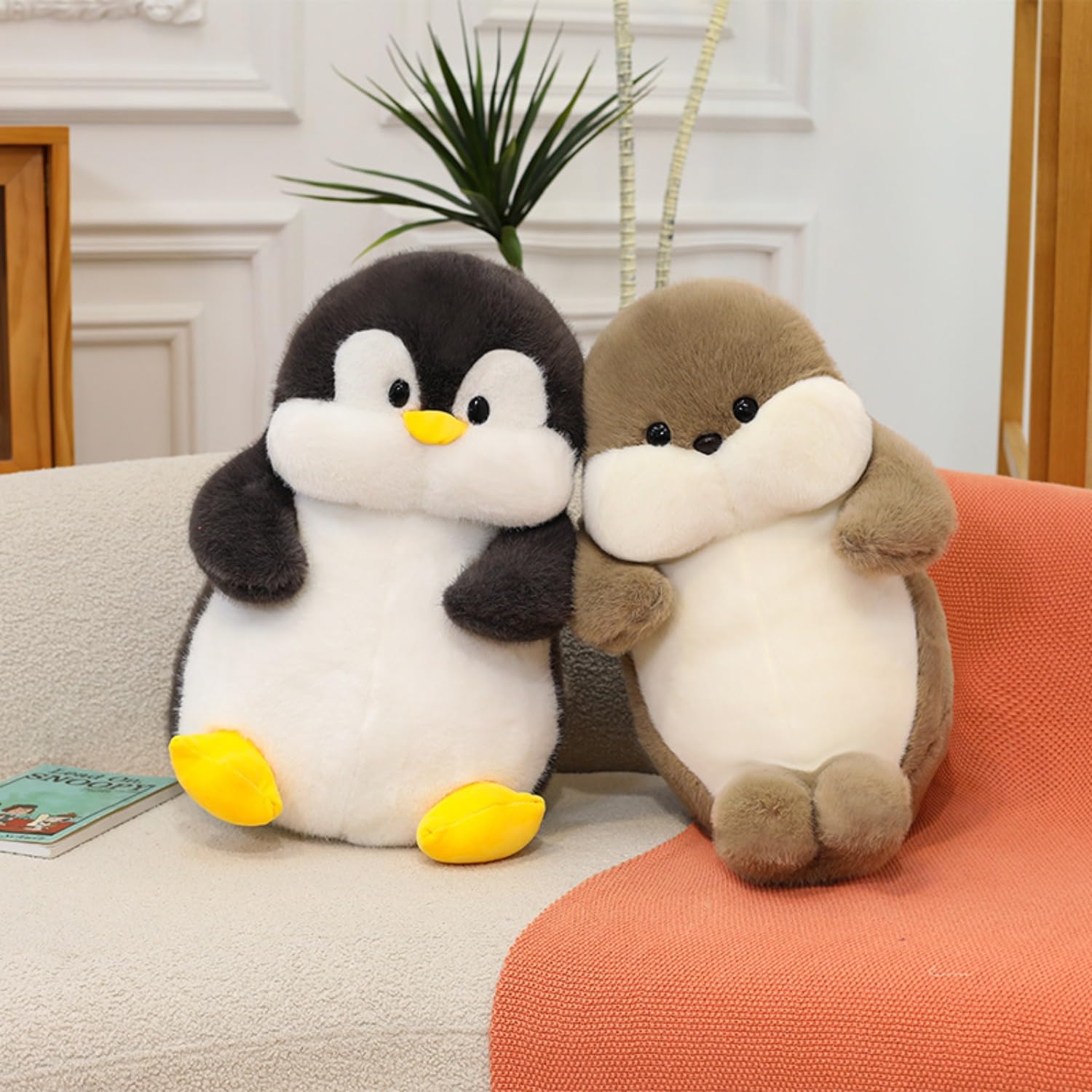 Süßes Seehund Kuscheltier superweiches Stofftier, Matschige Plüschkissen zum Kuscheln & Spielen, Geschenk für Kinder und Erwachsene, perfekte Deko fürs Schlafzimmer oder Wohnzimmer (60cm,pinguin)