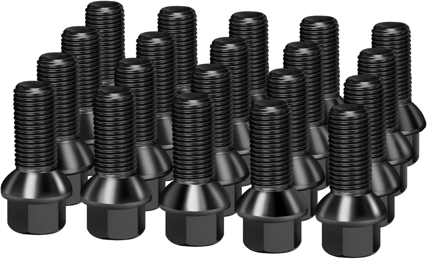 Dynofit M14x1.5 Lug Bolts Fit OEM Rims Compatible with Audi A3 A4 A8 S2 S3 S8, 20PCS 28mm Shank 17mm Hex R12 Ball Seat Wheel Bolts fit Volkswagen Glof Jetta Tiguan Passat Beetle,OE#610-319 431-601