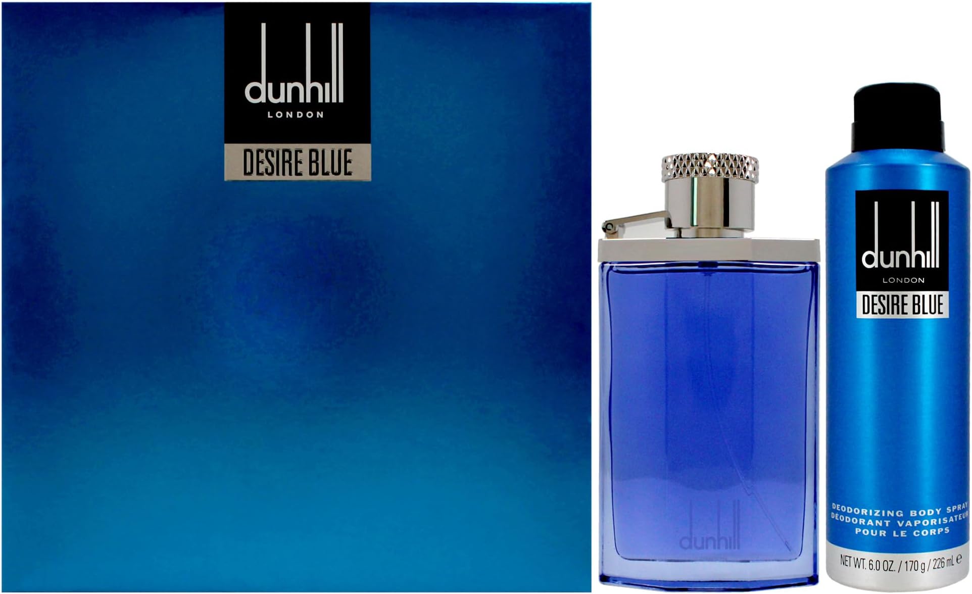 Desire Blue by Alfred Dunhill for Men - 2 Pc Gift Set 3.4oz EDT Spray, 6.0oz Deodorant Spray