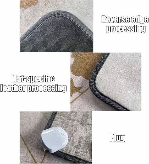 Graphene Electric Heating Carpet,Style Simple Carpet Heated Floor Mat,Leather Material is Easy to Clean,with 12 Hour Timer, of Sofa Coffee Table Carpets(Color7,35x55cm/13.8x21.7in)