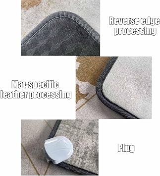 Graphene Electric Heating Carpet,Style Simple Carpet Heated Floor Mat,Leather Material is Easy to Clean,with 12 Hour Timer, of Sofa Coffee Table Carpets(Color7,35x55cm/13.8x21.7in)