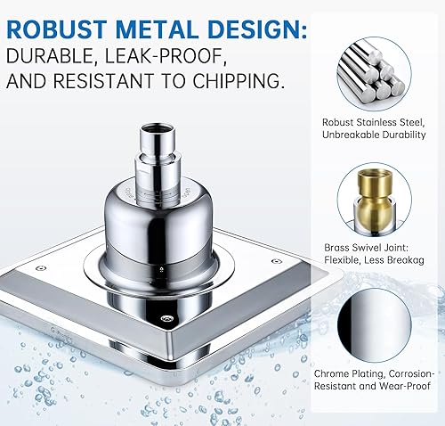 Miniatura 4 de G-Promise Alcachofa de ducha filtrada de lluvia de metal de 8 pulgadas para agua dura, filtro de suavizante de agua de 16 etapas para eliminar el