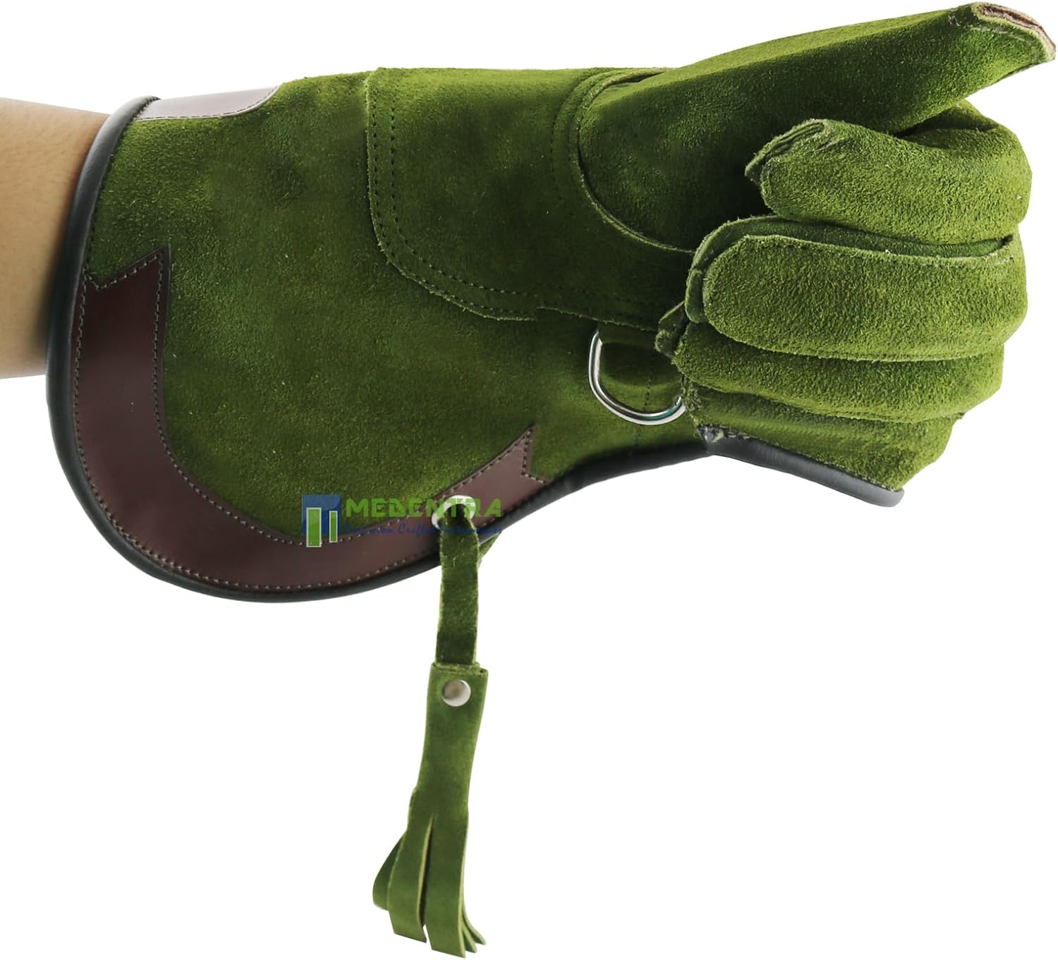 Falconry Gloves Nubuck Leather Eagle Hunting Birds Hawk Green 14" Long Cuff