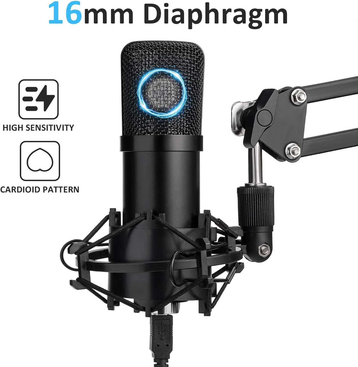 Big Sale TonyKey Podcast Microphone, PC Microphone with 2 Stands, Plug and Play Computer Microphone for Studio Gaming Recording Streaming Podcasting YouTube