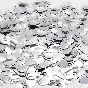 CC wonderland zone 50 g Metallic Silver Confetti Diameter 1.5 cm Round Table Confetti Silver for Party Wedding Decoration