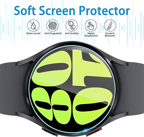Miniatura 4 de Suoman Paquete de 4 protectores de pantalla para Samsung Galaxy Watch 6Galaxy Watch 7 de 1.575 pulgadas, antiarañazos 2.5D 9H dureza ultrafina