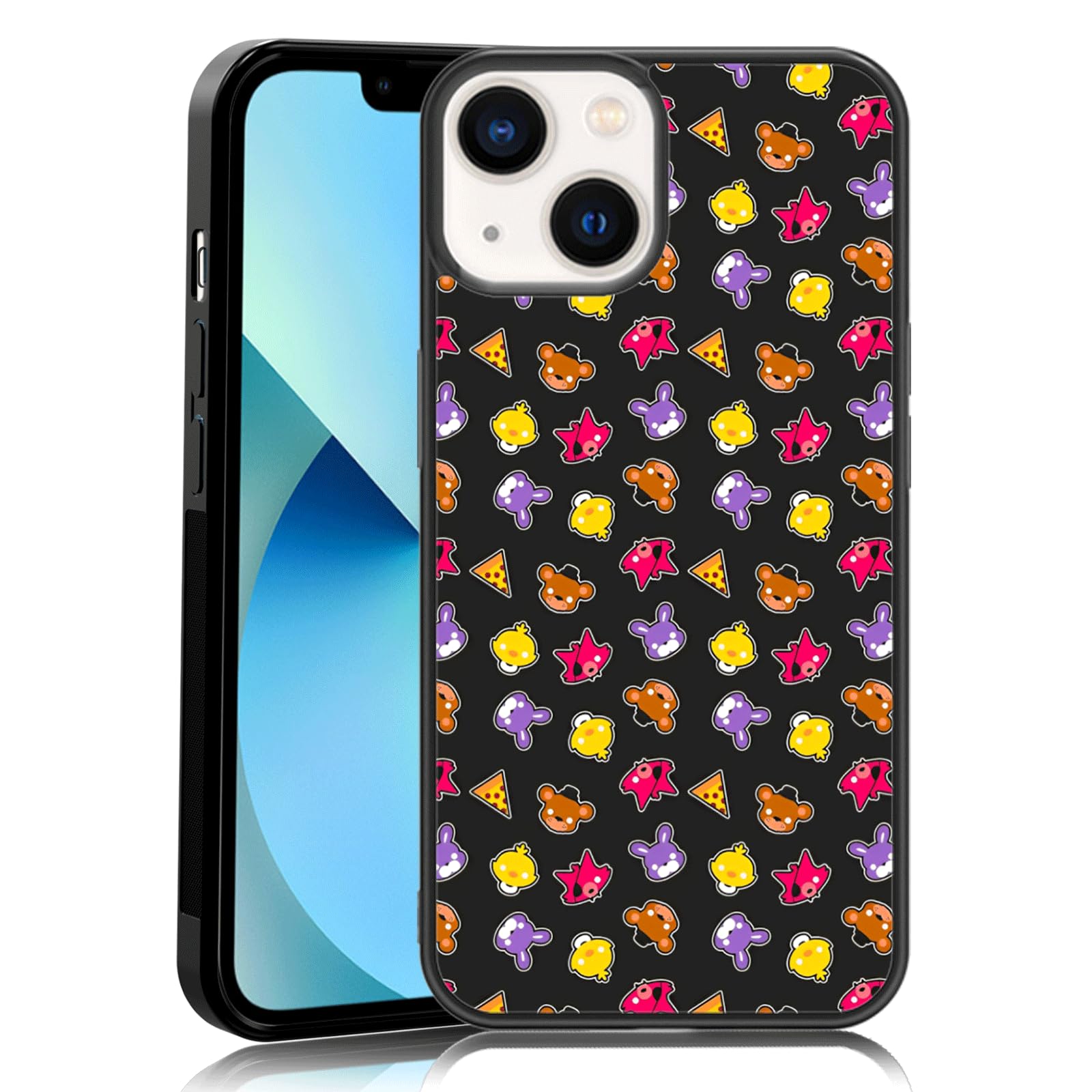 Cute Cartoon Bear and Foxy Phone Case Fit for iPhone 13 TPU Shockproof Protective iPhone Case FNAF Five