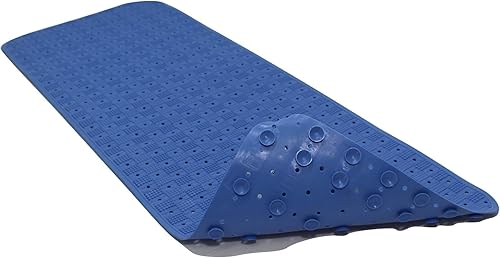 Tapete patentado antideslizante para baño, ducha y bañera, 36 x 14 pulgadas, material TPR, ecológico, tamaño XL, lavable a máquina, extra suave,