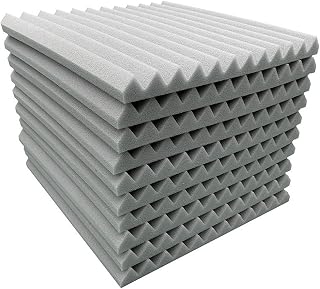 Littryee 10 painel espuma acústica, 30 x 30 x 2,5 cm, painéis espuma à prova som, retardante chamas para pare, painéis absorção som adequados para estúdios gravação, escritórios