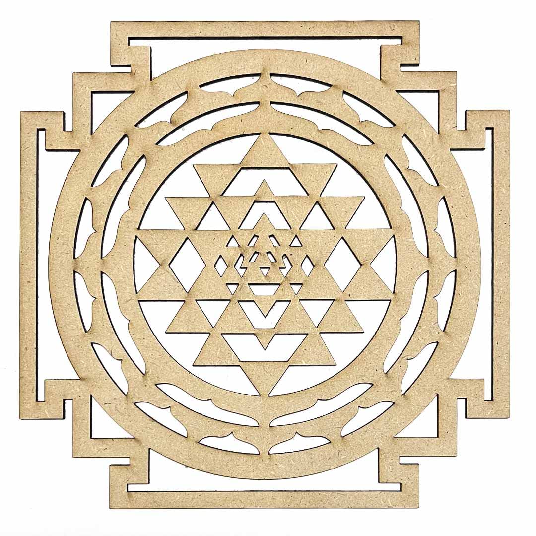 Craft Shop India MDF Shriyantra Design Cutout DIY | for Decorations, Festival Gift, Wedding Decorations 8.INCH