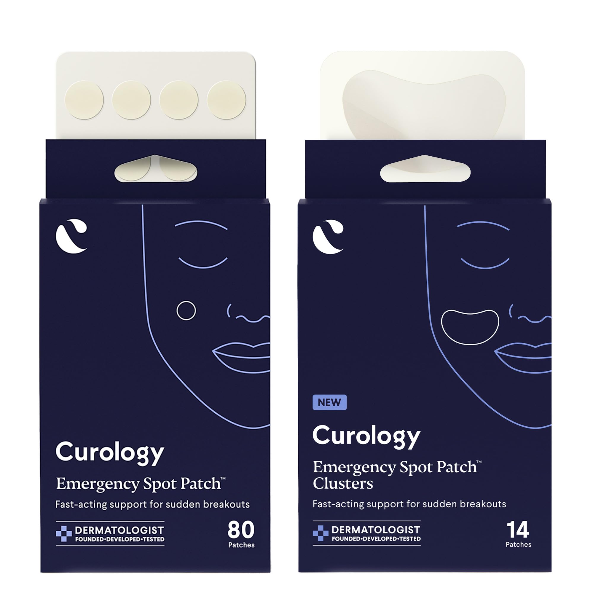 Curology Emergency Spot Pimple Patches for Face Variety Size Bundle 80 Small Spot 14 Large Cluster Hydrocolloid Pimple