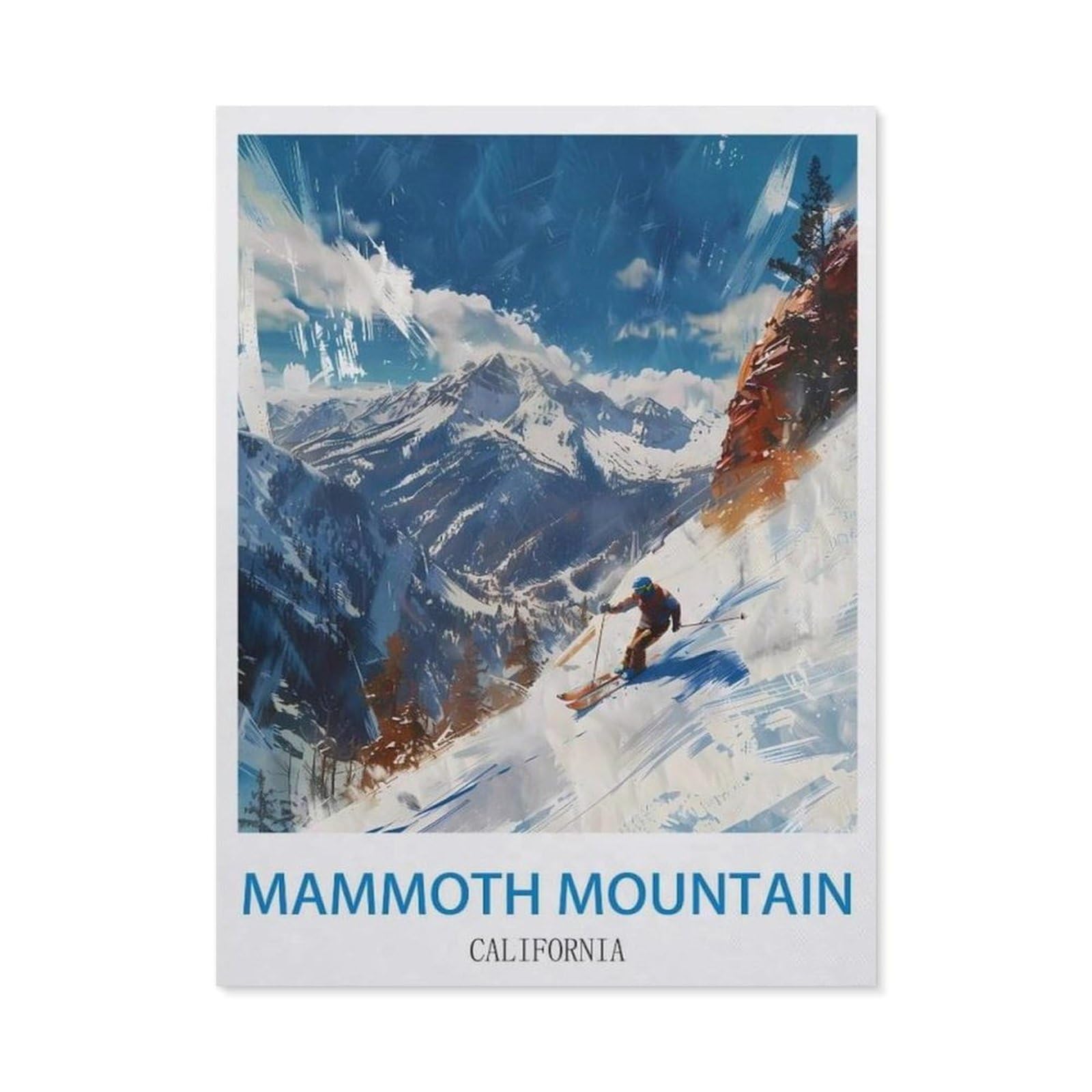 Tin Sign，Mammoth Mountain California，Father's Day Gift Home Pub Outdoor Funny Retro Vintage Garden Bar Wall Plaque Man Cave Memorabilia(15x30cm）6x12 inch-EC42